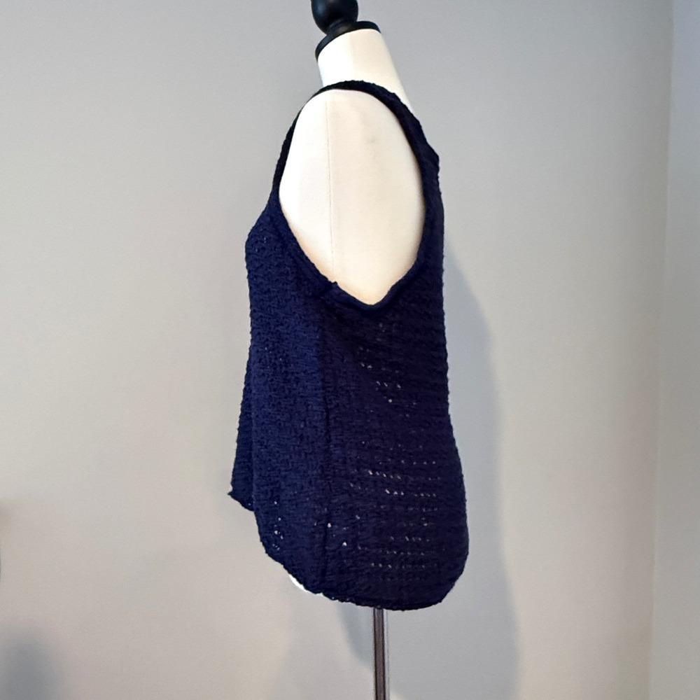 Aerie Navy Blue Open Knit Tank Top Women's Size Large — Fall Layering Piece - Picture 9 of 12